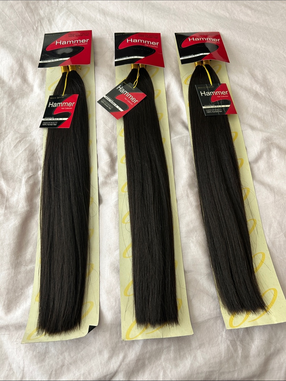 Hammer Hair Collection 18” Bulk 100% Human Hair Color 2 Brown (3 packs)
